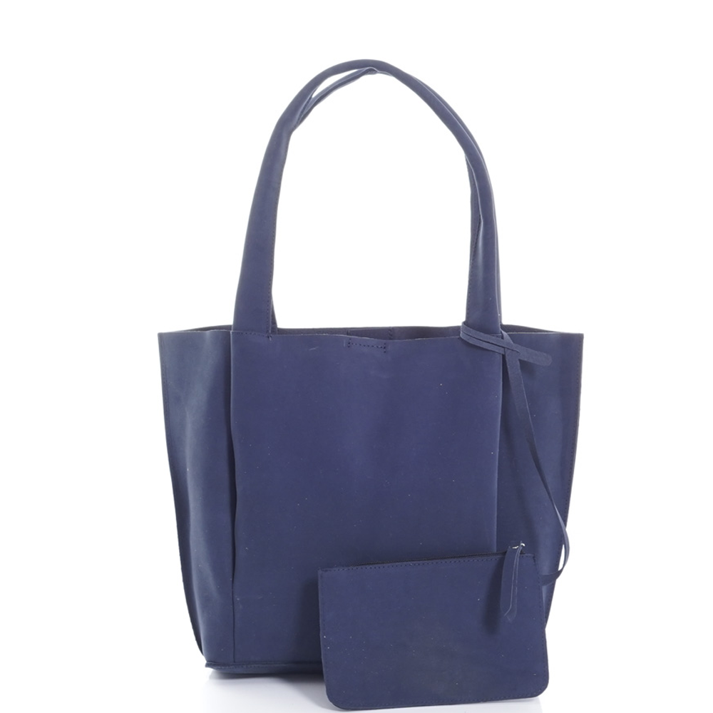 Дамска чанта от естествена кожа модел BRENDA blue n